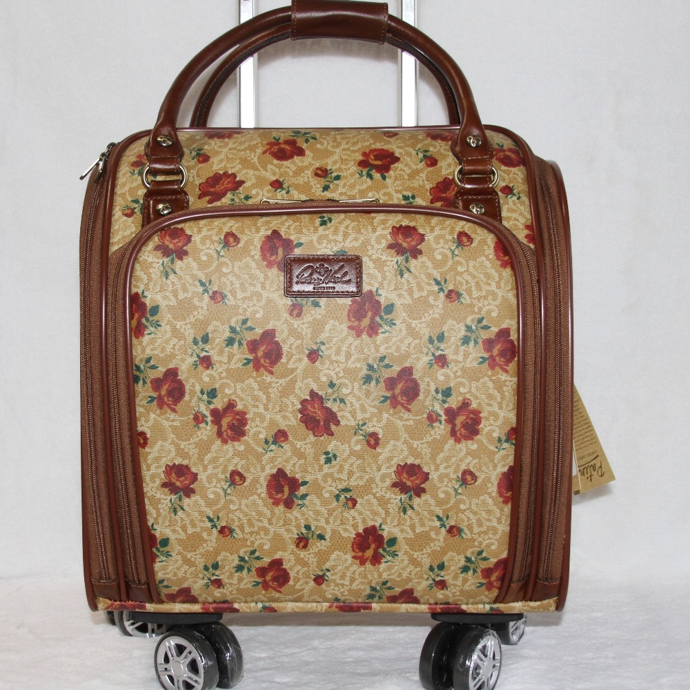 Patricia Nash Vitalia Underseater Trolley Luggage Suitcase Western Lace Rose NWT - Picture 3 of 7